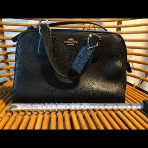 Black coach leather small handbag purse